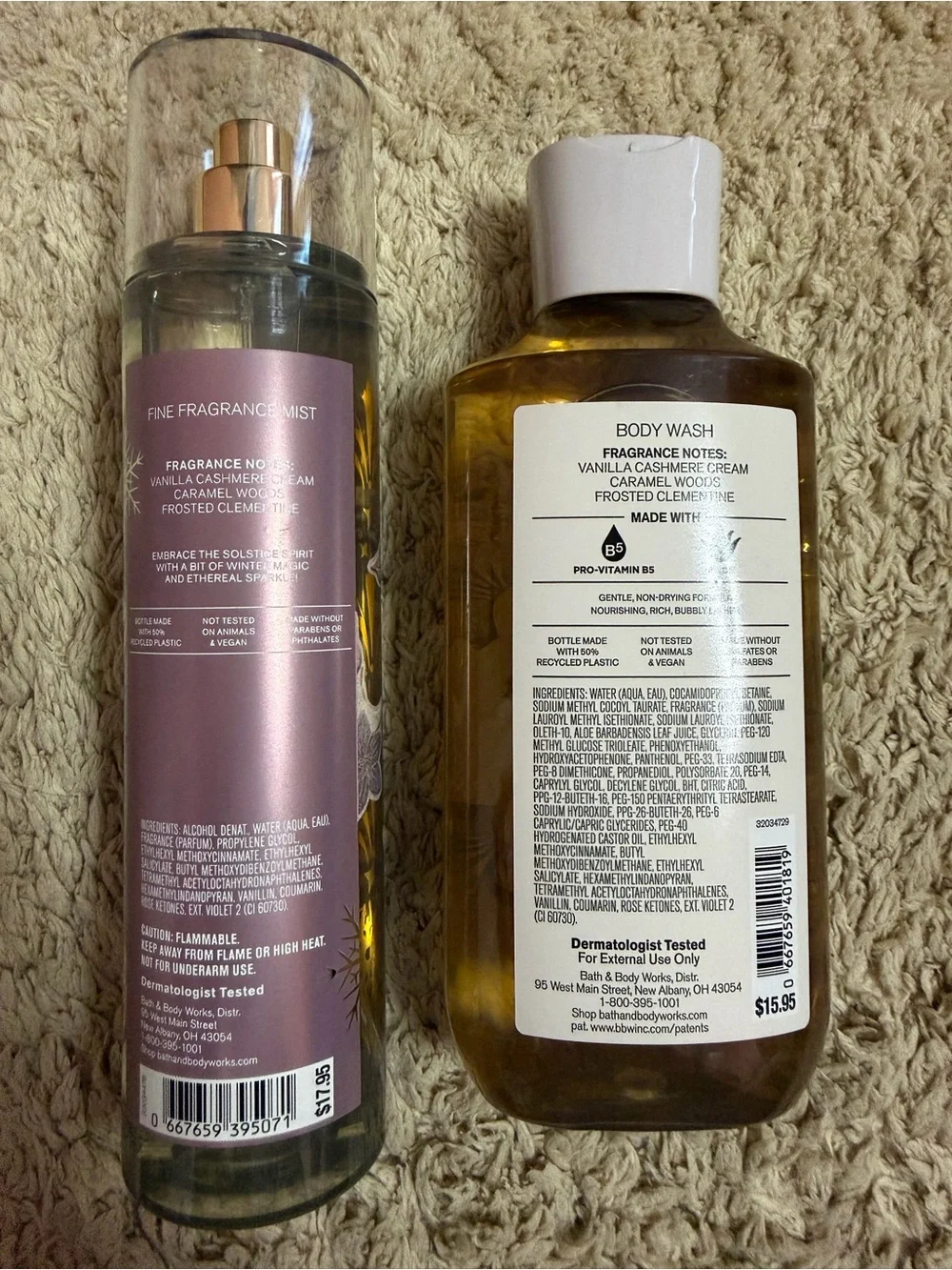 Bath & Body Works Snowflakes & Cashmere Fragrance Mist & Body Wash
